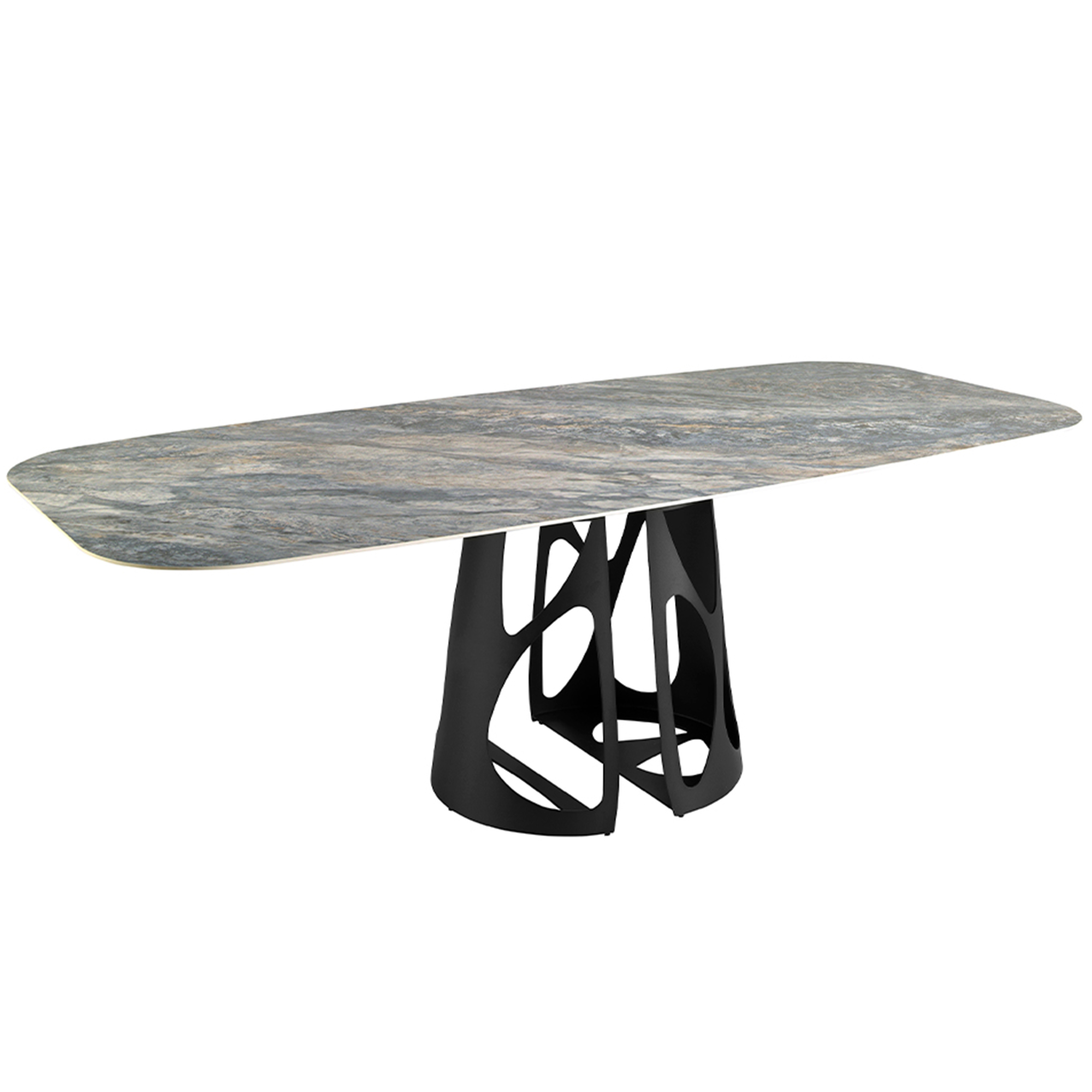 Oval Barrel porcelain marble dining table