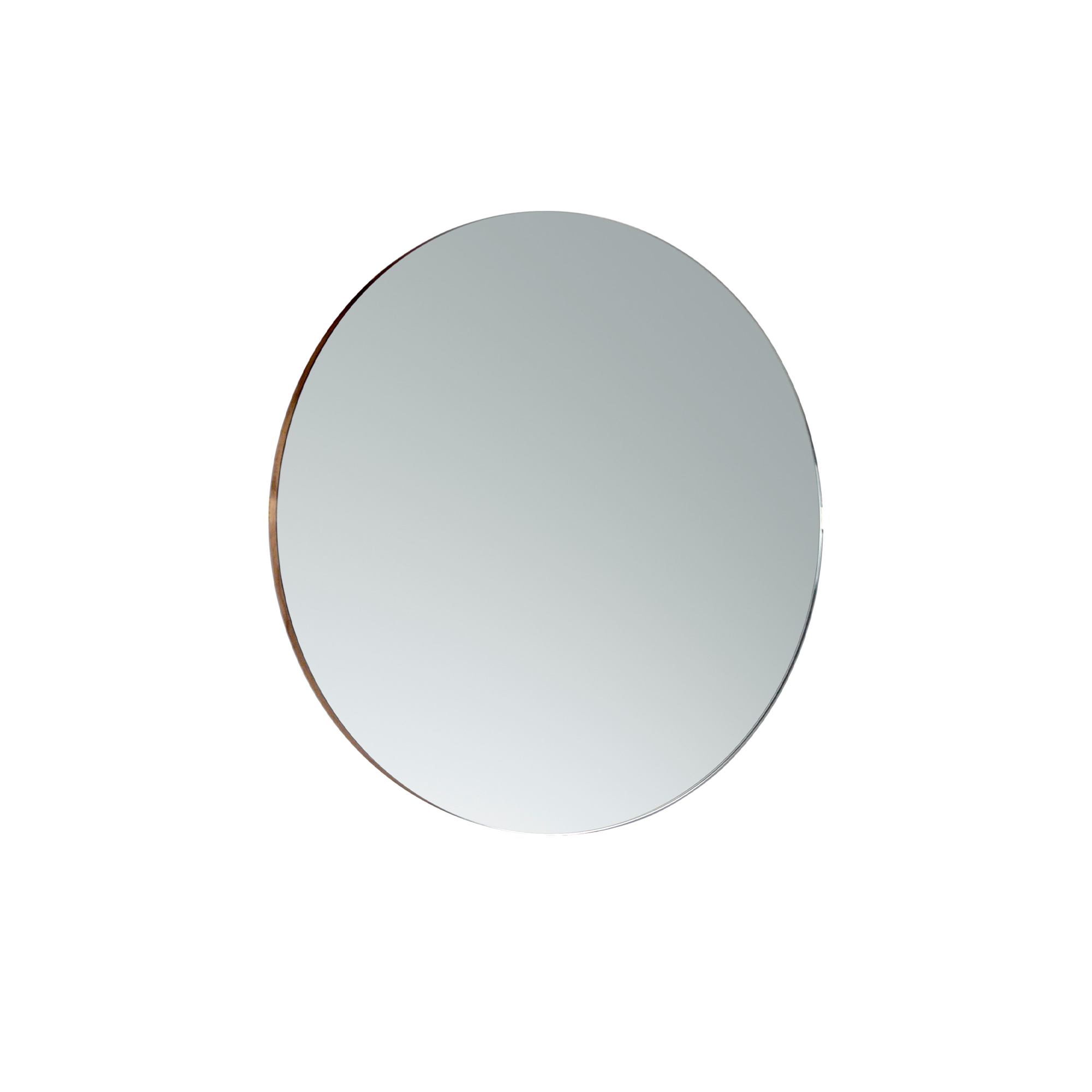 Miroir mural rond noyer