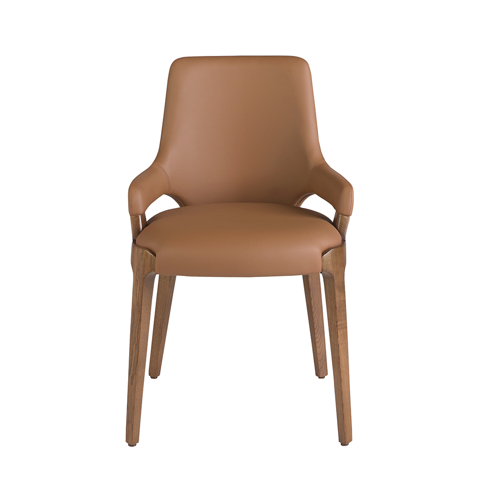 Chaise moderne en croûte de cuir - Ely A