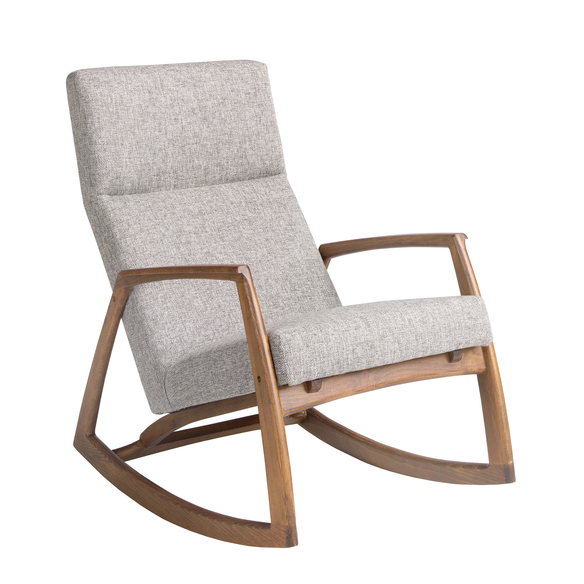 Кресло-качалка из серой ткани
