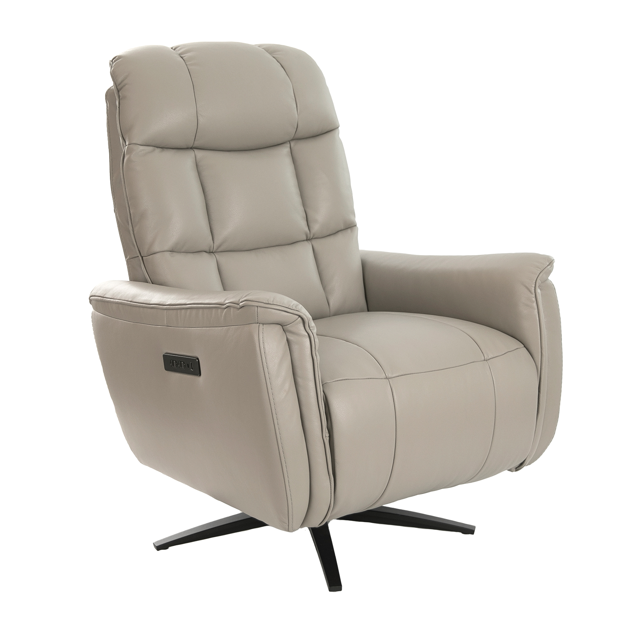 Fauteuil pivotant en cuir gris