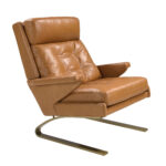 Fauteuil en cuir camel