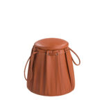 Pouf en cuir orange Caldera