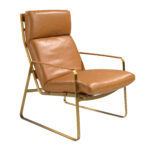 Fauteuil en cuir camel