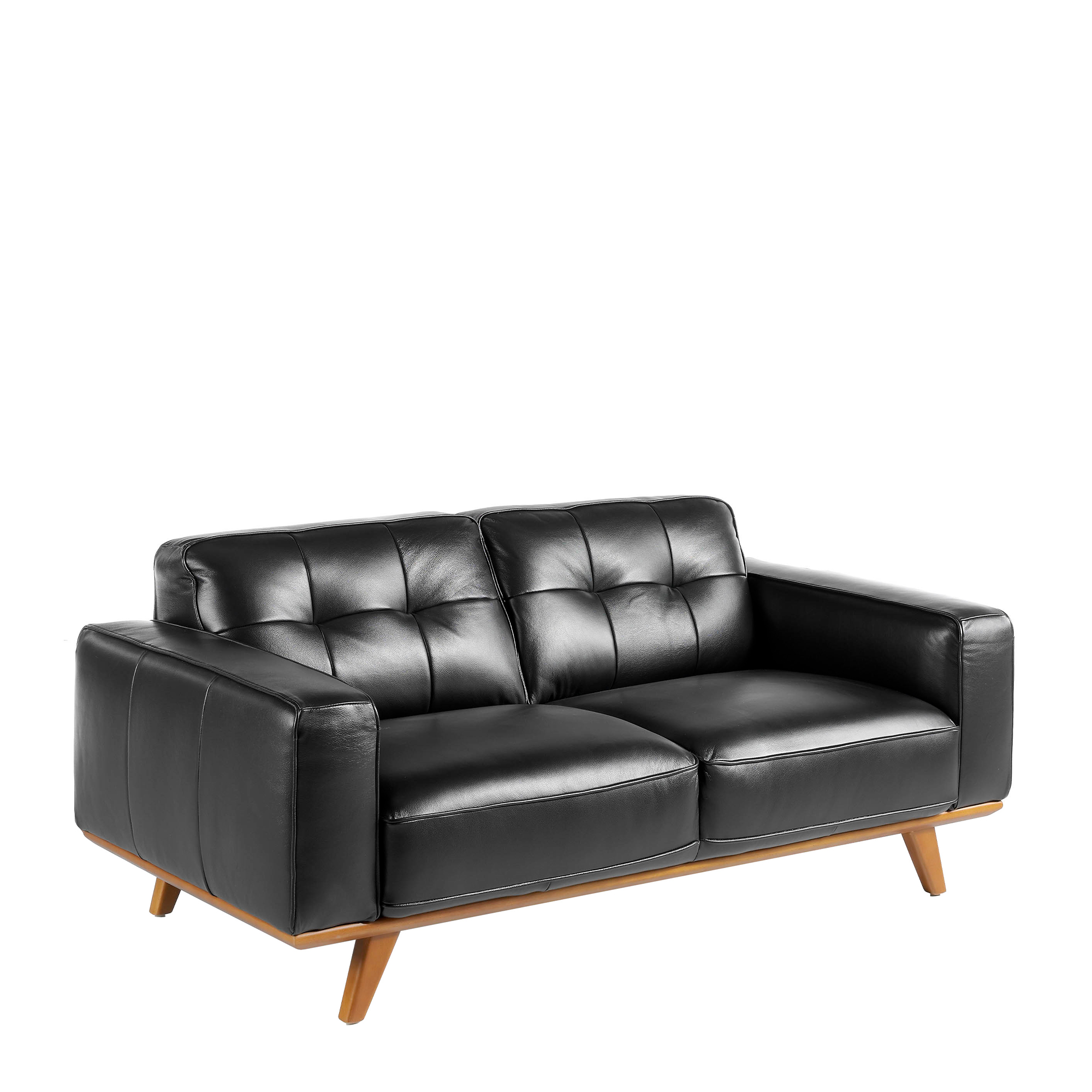 2-Sitzer-Sofa mit getuftetem Leder bezogen