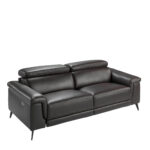 3 seater upholstered leather sofa with relax mechanisms