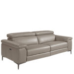 3 seater sofa upholstered in leather with relax mechanism
