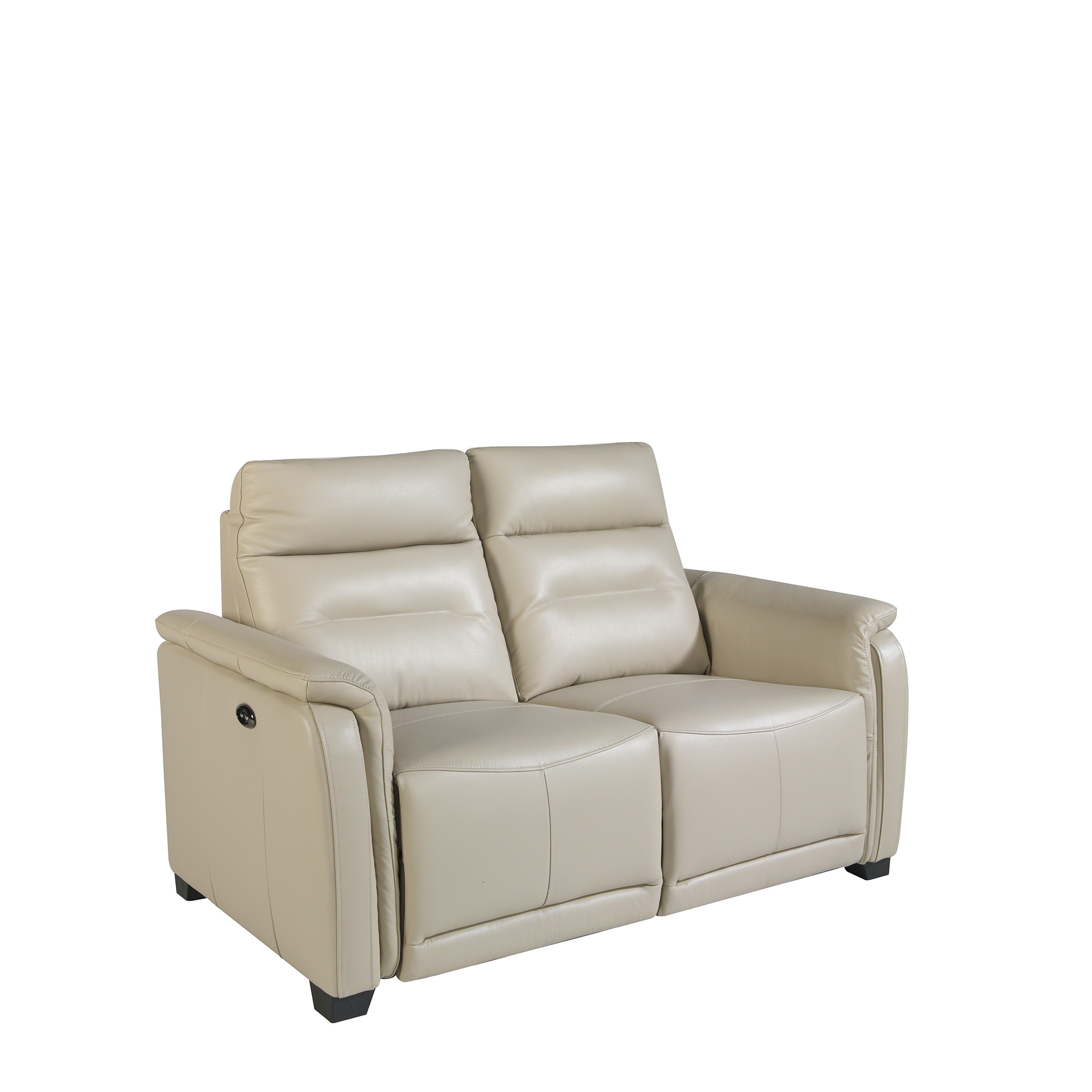 2-Sitzer-Sofa, gepolstert mit grauem Leder und Relax-Mechanismen