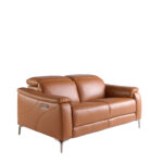 2-местный диван для отдыха из коричневой кожи