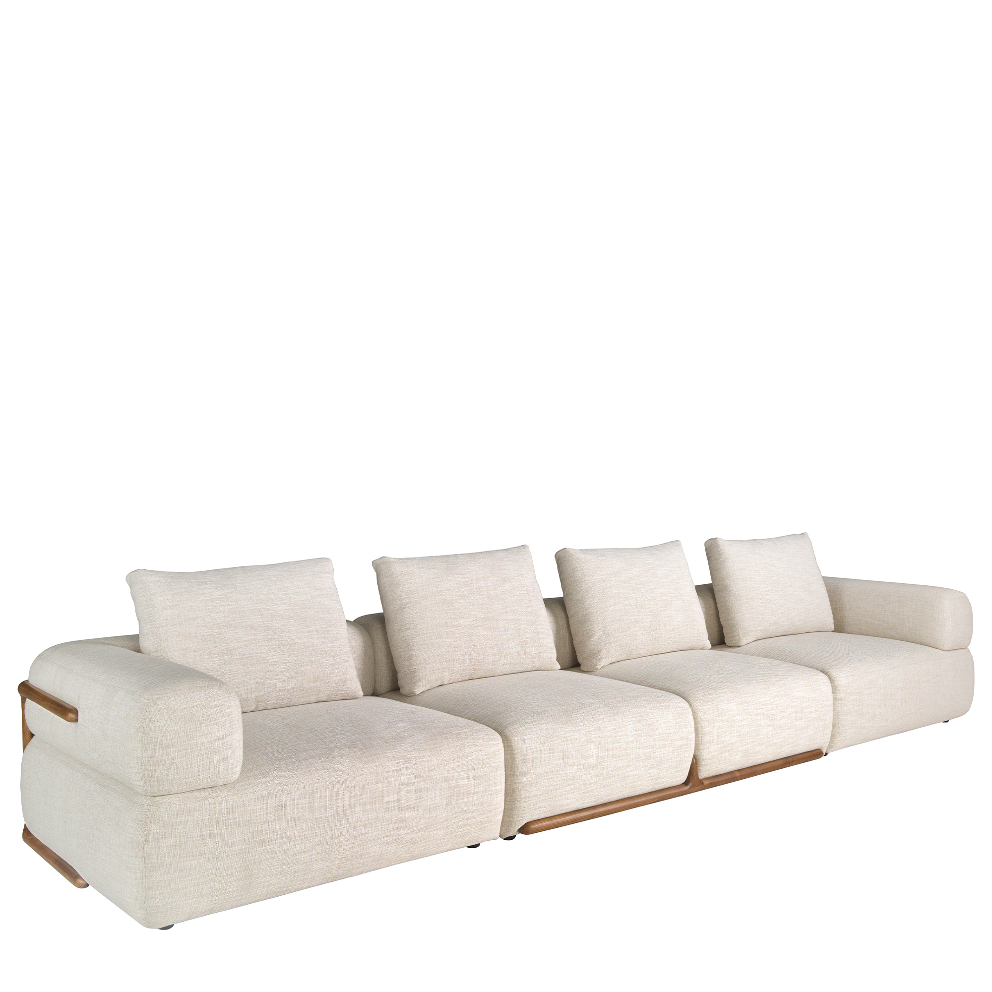 4 seater sofa in beige fabric