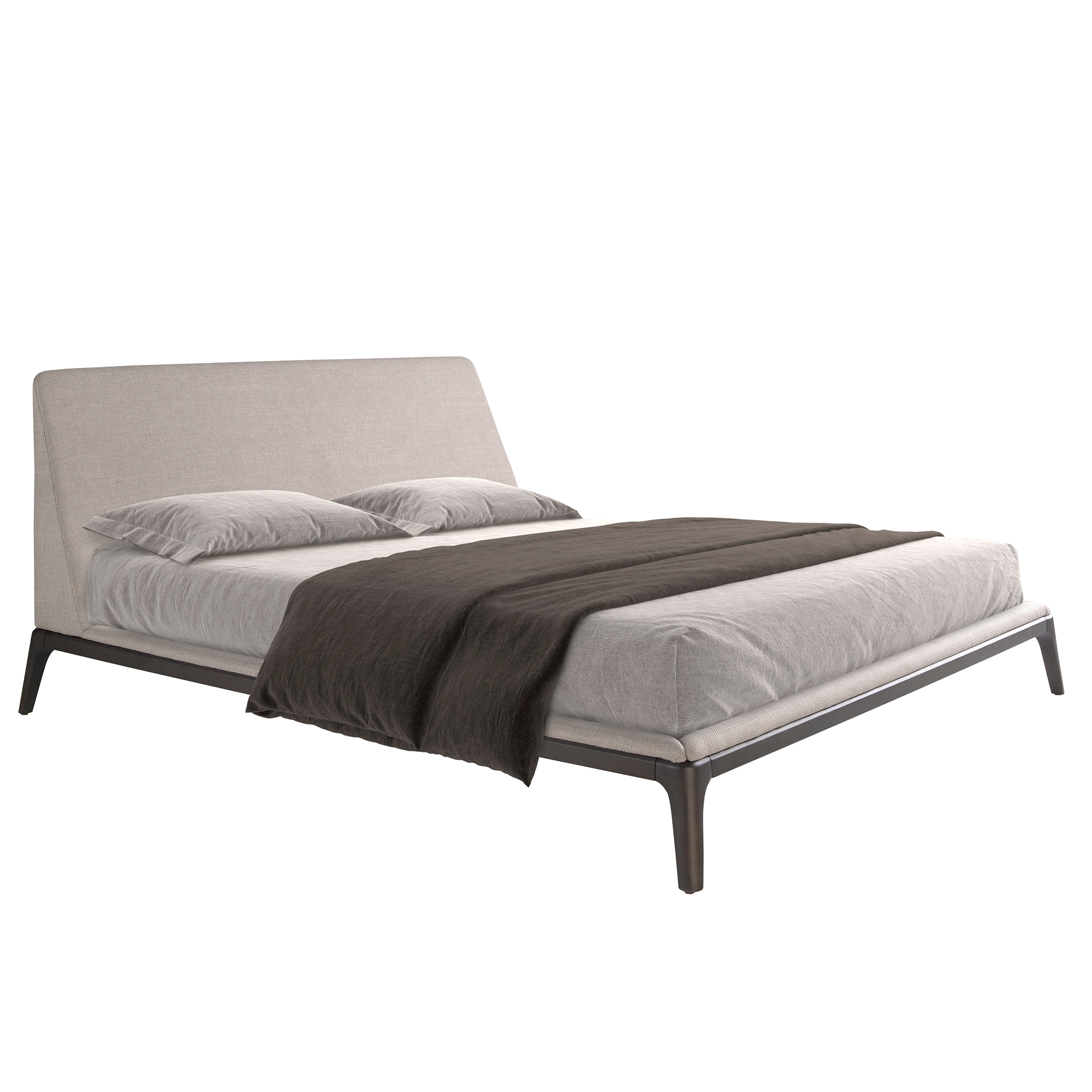 Letto in tessuto grigio