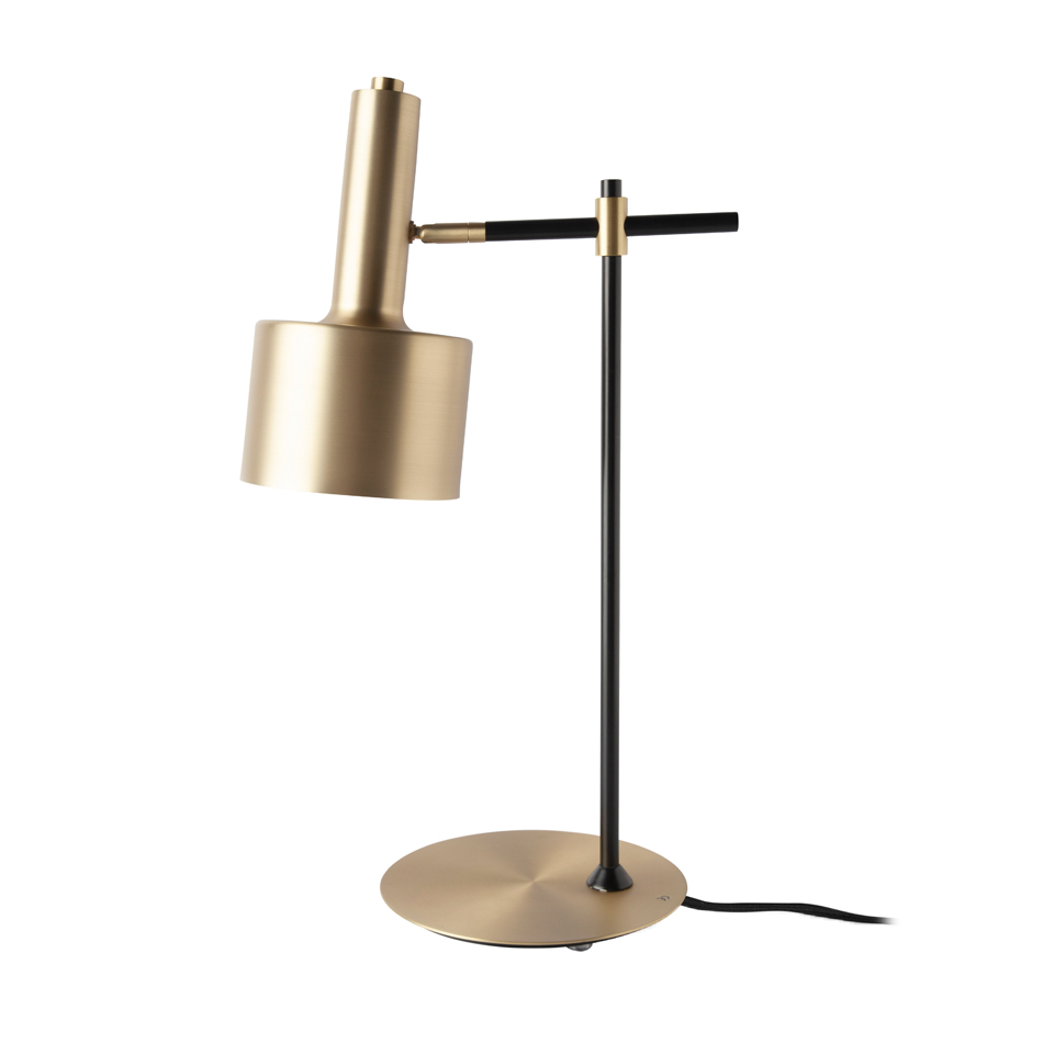 Lampe de table en aluminium doré et acier noir