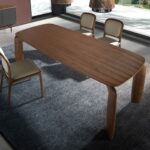 Rectangular walnut dining table