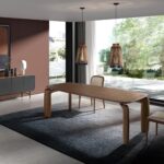 Rectangular walnut dining table