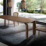 Rectangular walnut dining table