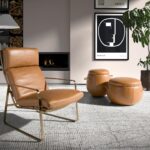 Camel leather armchair