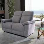 2 seater sofa in grey fabric