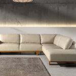 Right corner sofa in sand leather