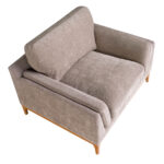 Brown fabric armchair
