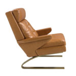 Fauteuil en cuir camel