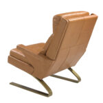 Fauteuil en cuir camel