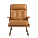 Fauteuil en cuir camel