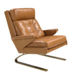 Fauteuil en cuir camel