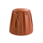 Pouf en cuir orange Caldera