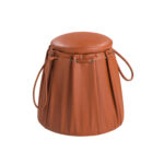 Pouf en cuir orange Caldera