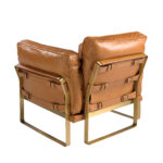 Fauteuil en cuir camel