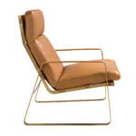 Fauteuil en cuir camel