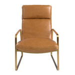 Fauteuil en cuir camel