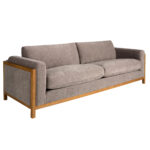 3 seater sofa in brown fabric
