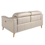 2-Sitzer-Relax-Sofa aus taupefarbenem Leder