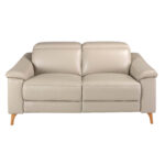 2 seater relax sofa in taupe grey leather