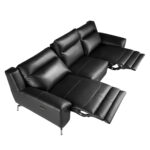 3-Sitzer Leder Relaxsofa schwarz