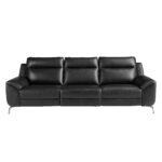 3 seater leather relax sofa black