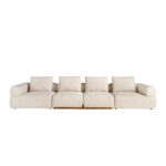 4 seater sofa in beige fabric