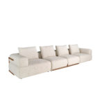 4-Sitzer-Sofa in beigem Stoff