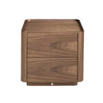 Walnut bedside table with lighting
