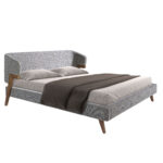 Letto in tessuto grigio