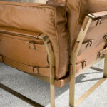 Camel leather armchair