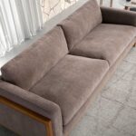 2 seater sofa in brown fabric