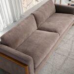 3 seater sofa in brown fabric