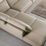 Corner sofa left sand leather