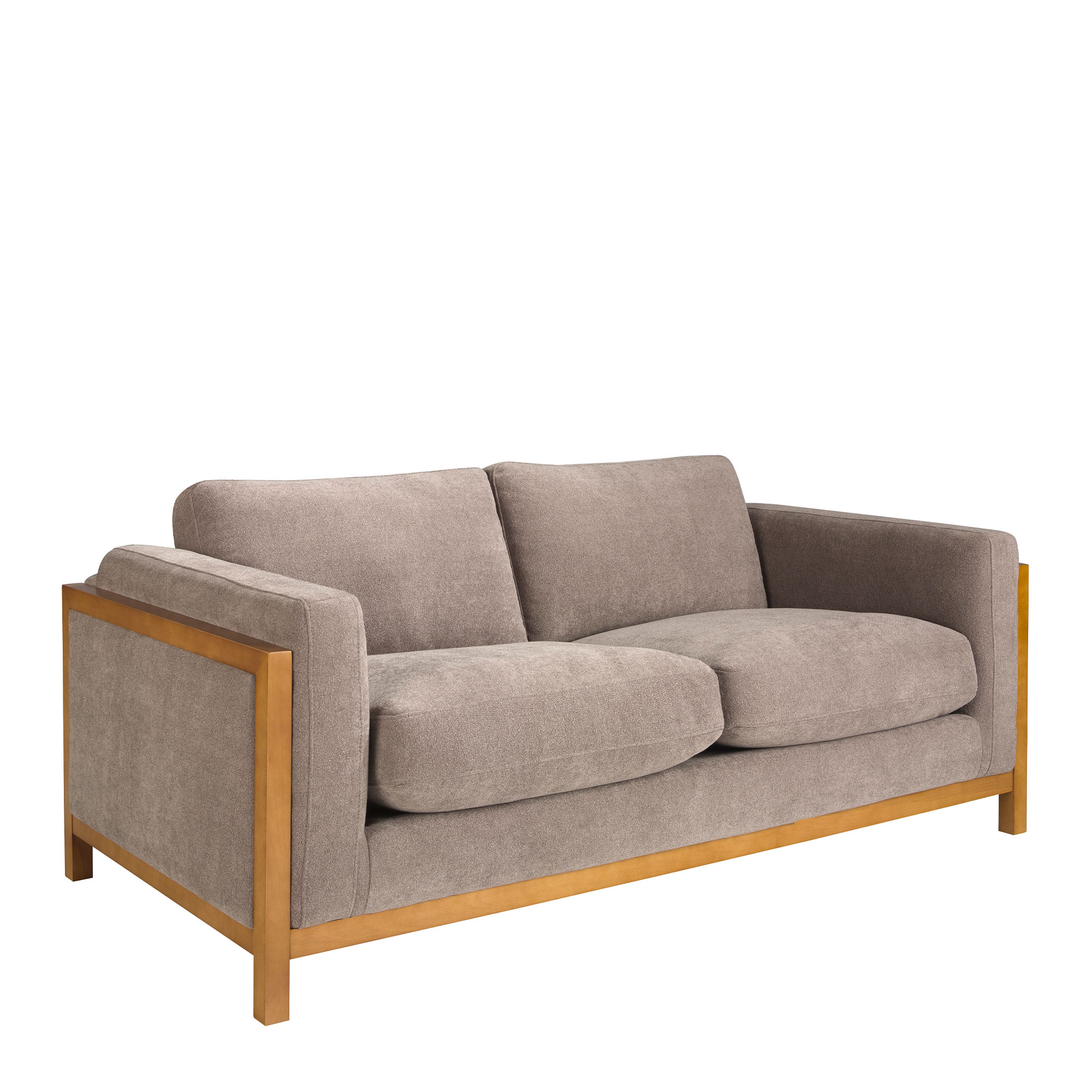 2 seater sofa in brown fabric