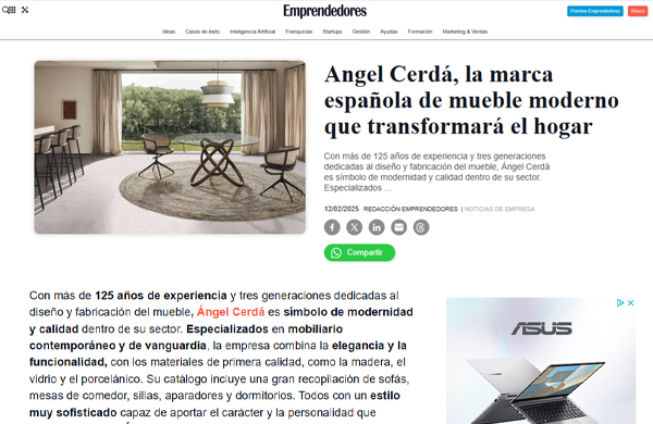 Angel Cerdá, la marca española de mueble moderno que triunfa a nivel internacional.