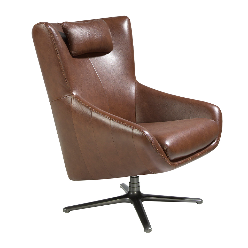 Swivel armchair with leatherette upholstered cushion - Furniture of design.  Angel Cerdá